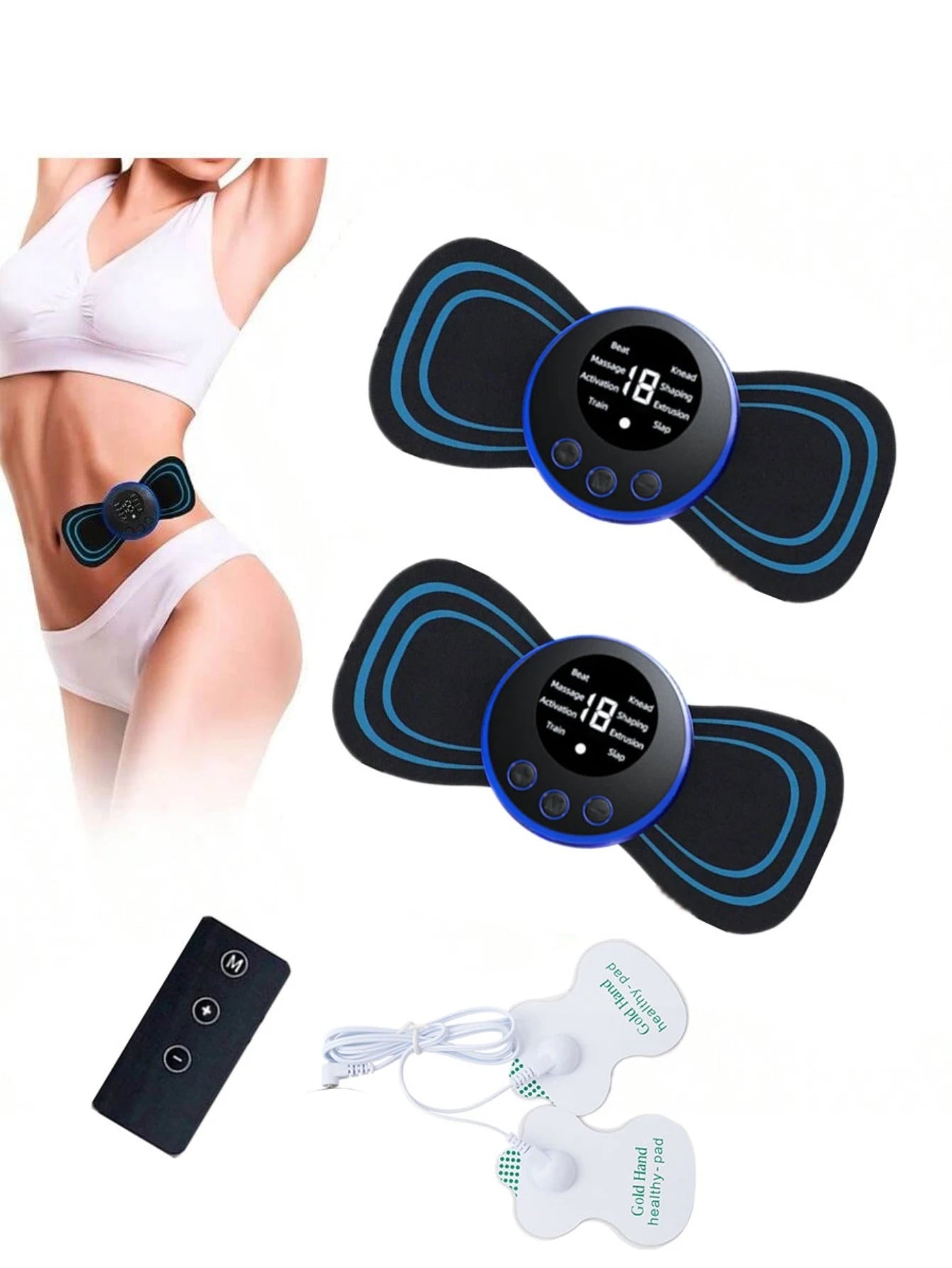 Mini Cervical Patch Massager – Portable, Multi-Mode with Remote Control