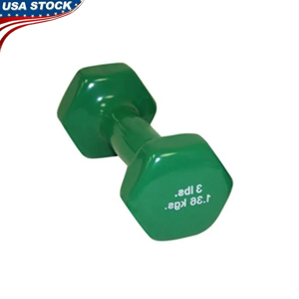 3 lb Vinyl Coated Dumbbell – Anti-Roll Fitness & Therapy Weight