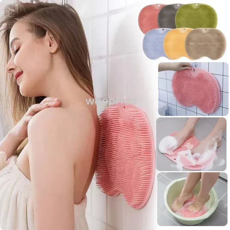Silicone Foot & Back Scrub Mat – Non-Slip Massage Shower Pad