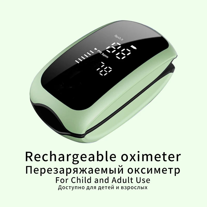 Rechargeable Finger Pulse Oximeter – SpO₂ & Heart Rate Monitor with LED Display