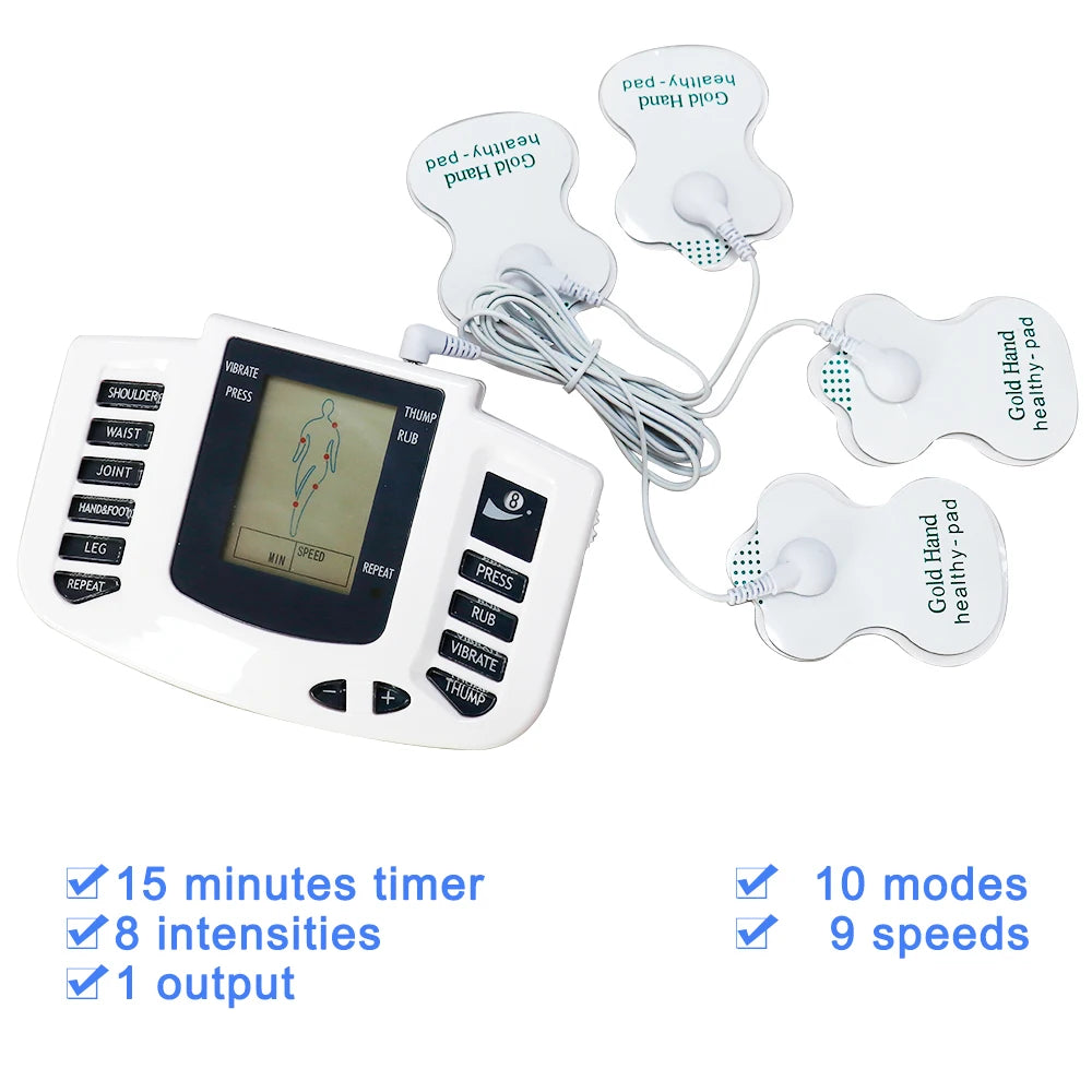 EMS TENS Muscle Stimulator – 16 Pads, 10-Level Pulse Therapy Machine