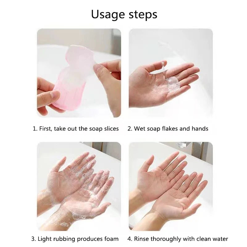 Portable Soap Paper Sheets – 40/60/100pcs Scented Foaming Hand Wash
