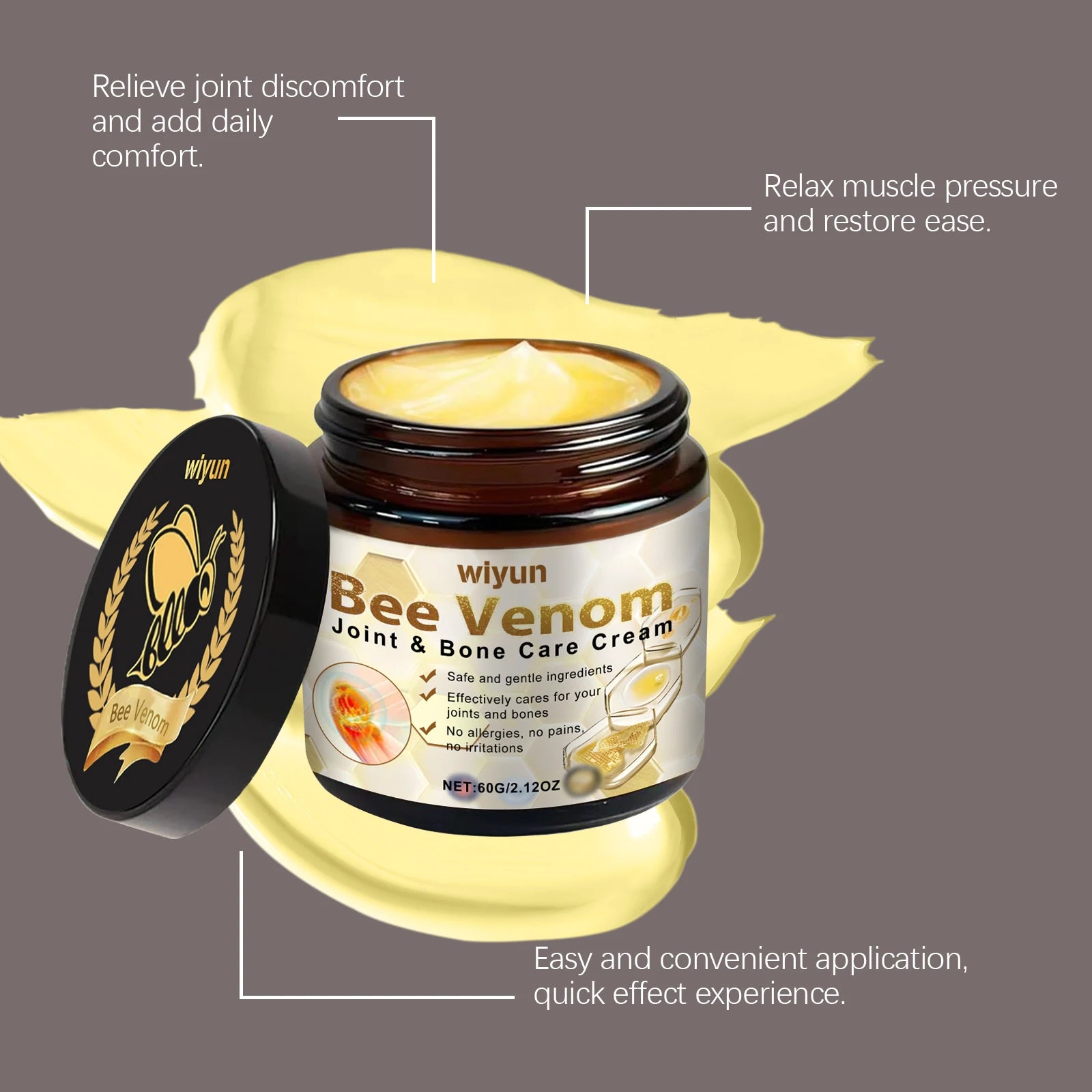 Bee Venom Cream – Soothing Joint & Muscle Massage Moisturizer